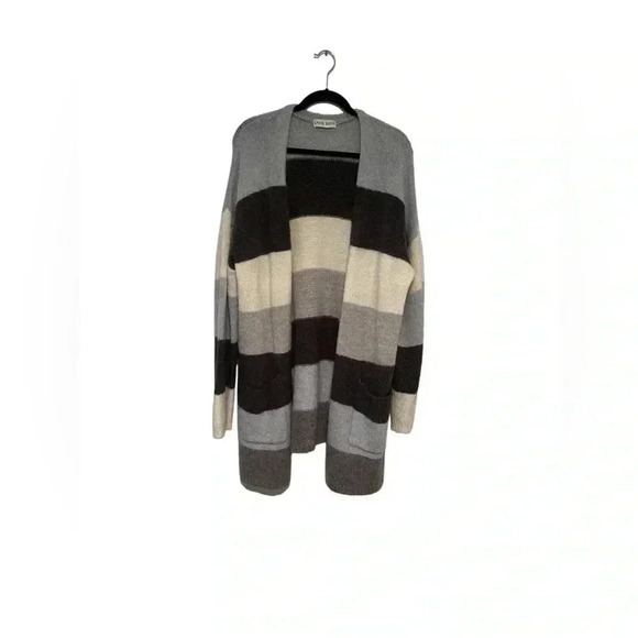 Knox Rose Striped Open Front Cardigan Sweater Plus Size 2X - Picture 1 of 4